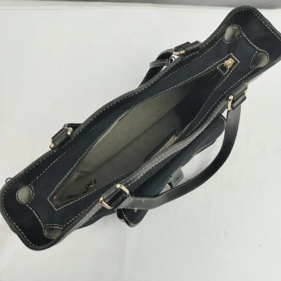 Dooney Bourke Handbag Black All Weather Leather VTG Logo Pattern Zipper Zipper - Picture 11 of 16